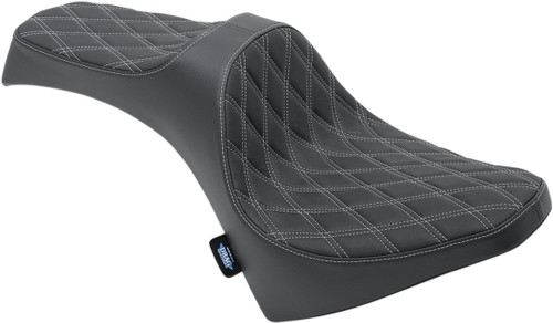 Drag Specialties Predator III Seat | Double Diamond w/Silver Stitch (0810-2120)