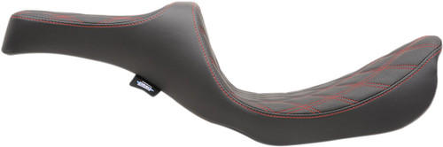 Drag Specialties Predator III Seat | Double Diamond w/Red Stitching (0803-0604)