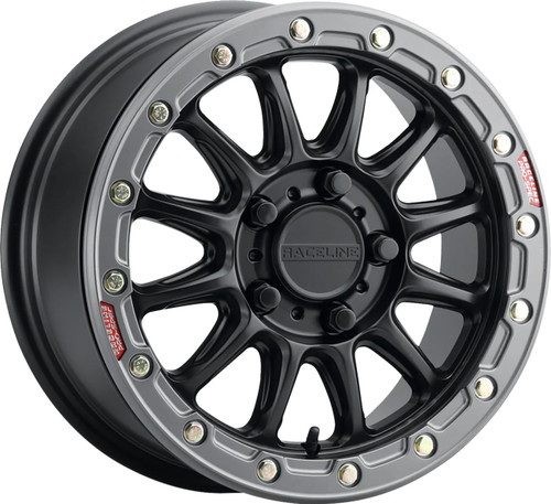 Raceline Alpha Beadlock Wheel | Black w/Gunmetal | 17x7 (A14BG-77012+25)