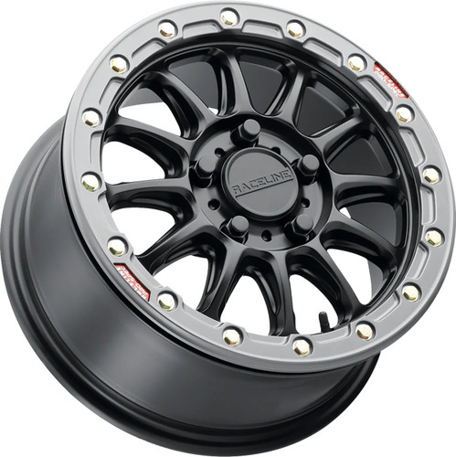 Raceline Alpha Beadlock Wheel | Black w/Gunmetal | 17x7 (A14BG-77012+25)