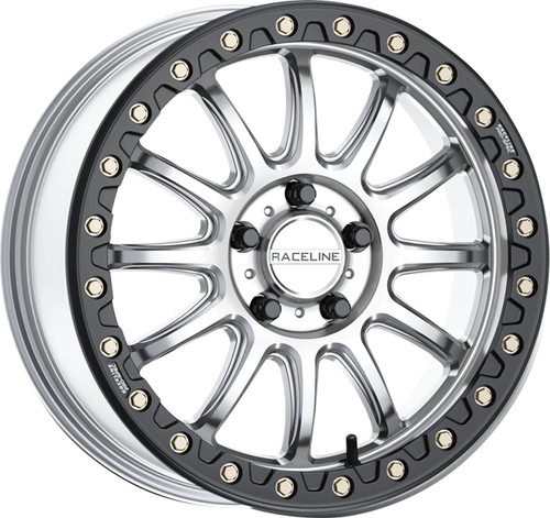 Raceline Alpha Beadlock Wheel | Silver w/Black | 15x10 (A14SB-51037+10)