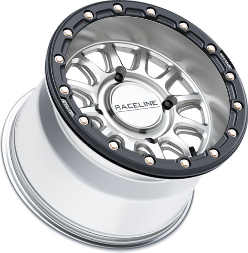 Raceline Alpha Beadlock Wheel | Silver w/Black | 15x10 (A14SB-51056+10)