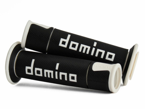 Domino A450 Handlebar Grips | Black/White | Twist Throttle (A45041C4640B7-0)