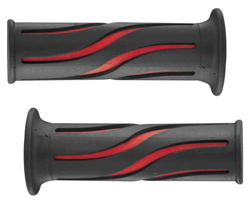 BikeMaster Wave Red/Black Twist Throttle Handlebar Grips (105936)
