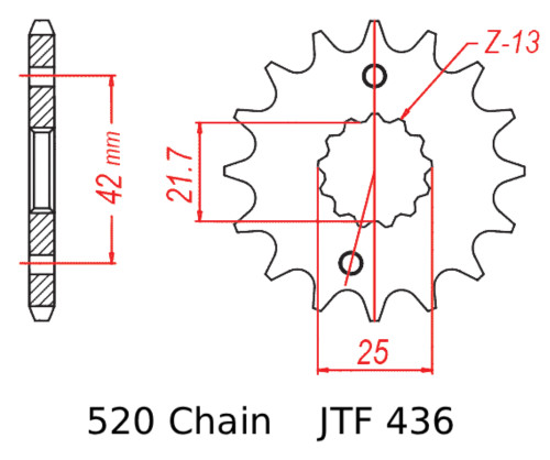 JT Front Sprocket | 14 Tooth | 520 | Steel | RS250 / RG250 / RGV250 (JTF436.14)
