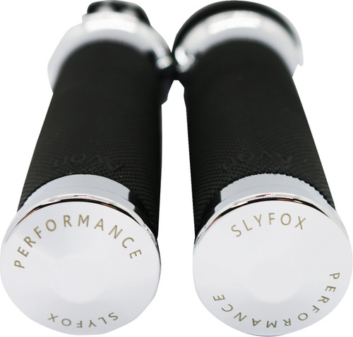Slyfox Diamond Knurled Grips | Cable | Chrome (CC-85-CH-FOX)
