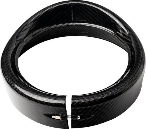 Slyfox 7" Headlight Trim w/ Visor | Gloss Carbon Fiber (1508-3111)