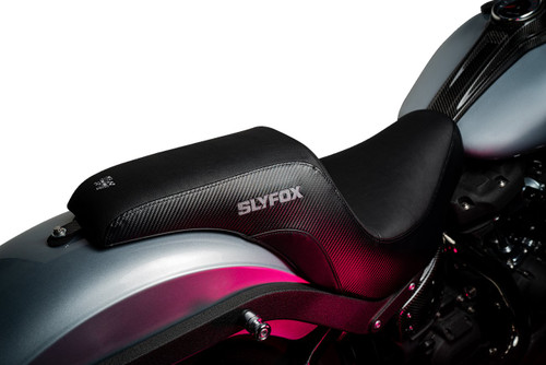 Slyfox Lowrider Drifter Seat | Smooth Vinyl | Carbon w/ Gray Logo (0802-1590)