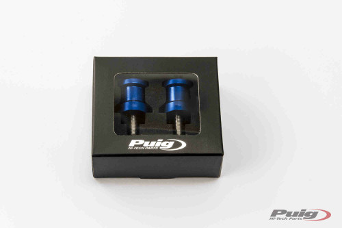 Puig Hi-Tech Swingarm Spools | Blue | 6mm (5922A)