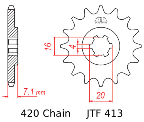 JT Front Sprocket | 15 Tooth | 420 | Steel | '86-88 Suzuki RM80 (JTF413.15)