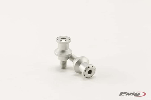 Puig Hi-Tech Swingarm Spools | Silver | 10mm (5924P)