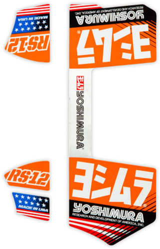 Yoshimura RS-12 Muffler Decal Set | Orange (RS12-NB014)
