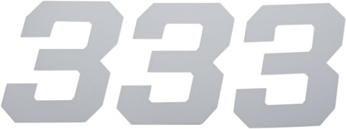 D'Cor Visuals 4" White Race Number 3 Decal 3 Pack (45-34-3)