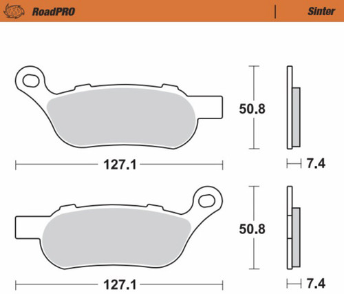 Moto-Master RoadPro Sintered Metal Rear Brake Pads (412102-PU)