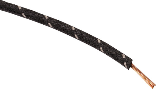 Namz 16-Gauge Cloth Braided Wire - Black/White - 25' Spool (NCBW-09)