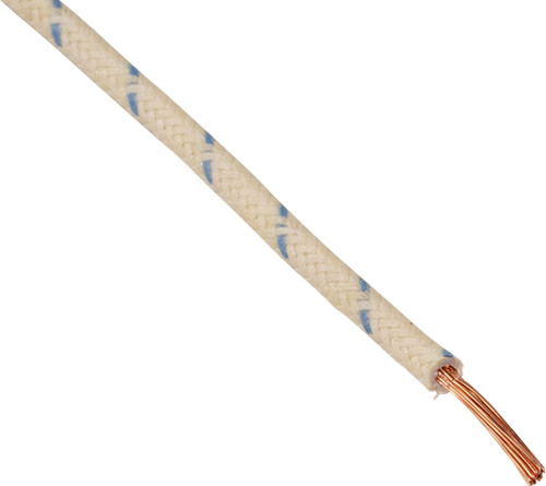 Namz 16-Gauge Cloth Braided Wire - White/Blue - 25' Spool (NCBW-96)