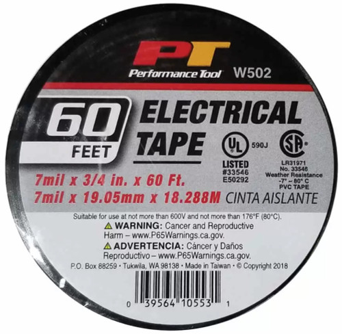 Performance Tool 3/4" x 60' Electrical Tape (W502)
