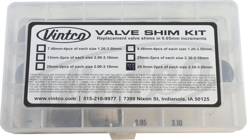 Vintco Valve Shim Kit - 29.50mm OD (29.5SHIMKIT)