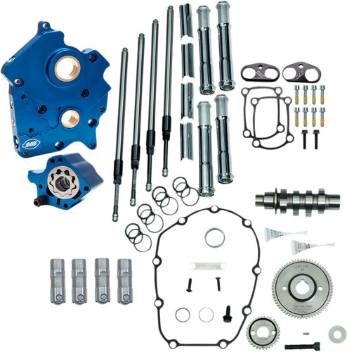 S&S 465G Water Cooled Gear Drive Cam Chest Kit w/ Chrome Pushrod Tubes (310-1001B)