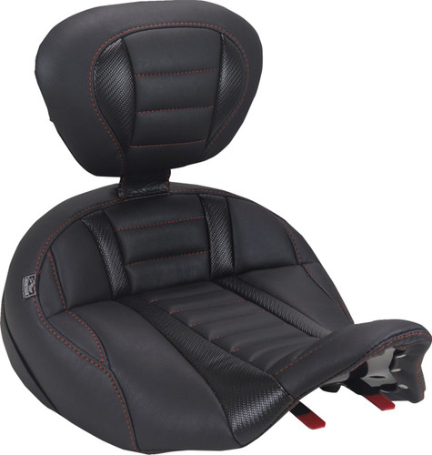 Mustang Deluxe Touring Standard Reach Solo Seat - American Beauty Stitch (89406AB)