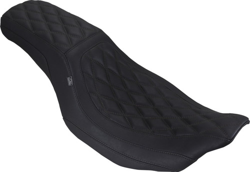 Mustang Low Squareback Double Diamond Seat - Black Stitch (88514)