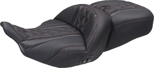 Mustang Heated Super Touring Deluxe Diamond 2-Up Seat - American Beauty Stitch (89410AB)
