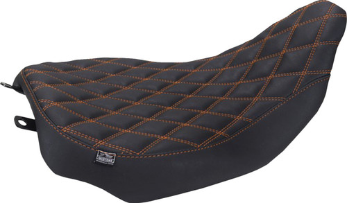 Mustang Runaround Double Diamond Solo Seat - Mandarin Orange Stitch (88020MO)