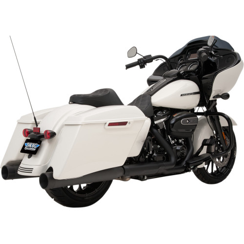 Drag Specialties 4" Black Slip-On Mufflers w/ Black Billet End Caps (1801-1265)