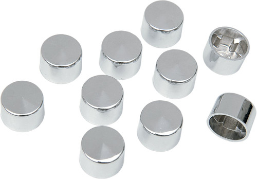 Drag Specialties Chrome 12 Point Bolt Covers - 10 Pack (2402-0124)