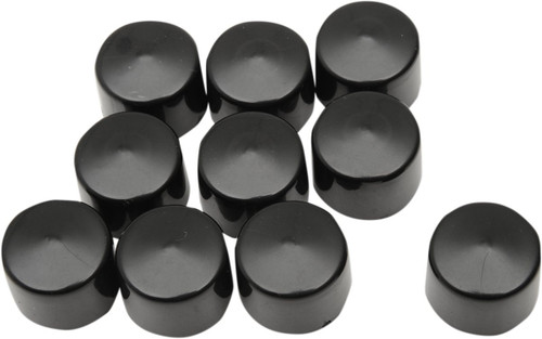 Drag Specialties Black Hex Bolt Covers - 10 Pack (2402-0152)