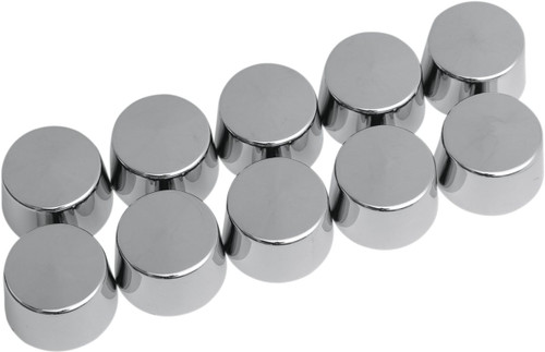 Drag Specialties Chrome Shouldered Hex Bolt Covers - 10 Pack (2402-0122)
