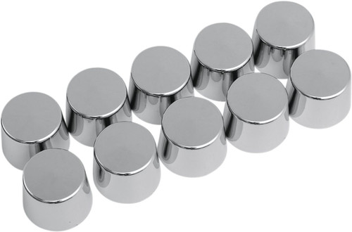 Drag Specialties Chrome Deep Shouldered Hex Bolt Covers - 10 Pack (2402-0123)
