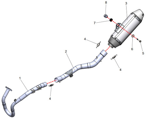 Yoshimura RS-2 Full Exhaust System Stainless/Aluminum - Yamaha WR125R (131250C350)