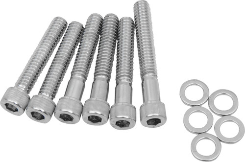 Drag Specialties Knurled Cam Cover Bolt Kit Chrome (DS-190866)