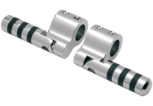 Lindby Chrome 3-Band Clamp-On Footpegs (815)