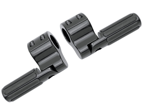 Lindby Clamp-On Ribbed Footpegs - Black (BL 820)