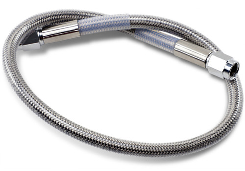 Drag Specialties Brake Line 18" Clear-Coated Braided Stainless Steel (DS098818)