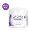 Merlot Grape Seed Moisturizer. (2 oz. travel size) Creme de Vin is made of natural red grape seed polyphenols. Its sensational antioxidant properties help inhibit the aging process. Merlot’s signature product absorbs quickly, and works as the perfect primer before applying makeup or facing the day.  With zinc oxide for SPF protection.