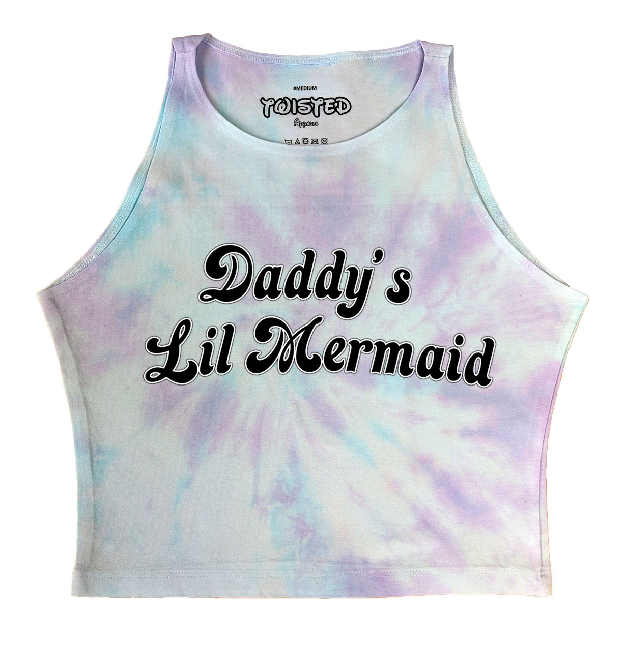 Daddy S Lil Mermaid Pastel Tie Dye Crop Top Twisted Apparel