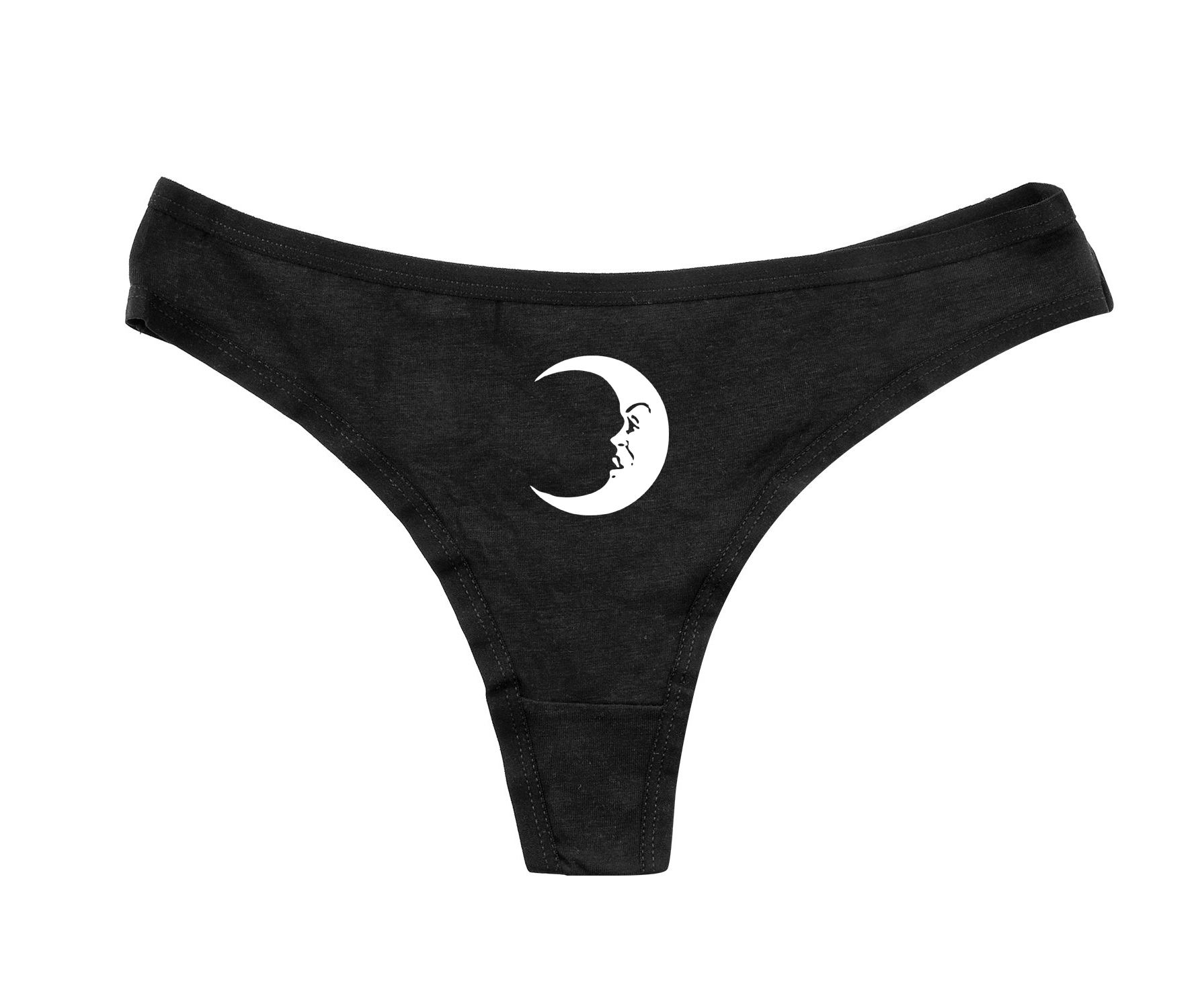 Crescent Moon Thong - Gothic Ladies Knickers - Twisted Apparel