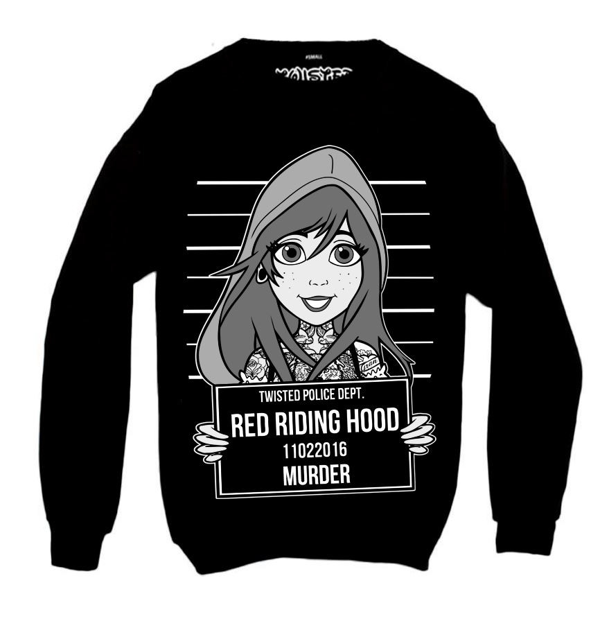 Red Riding Hood Tattoo Mugshot Sweatshirt