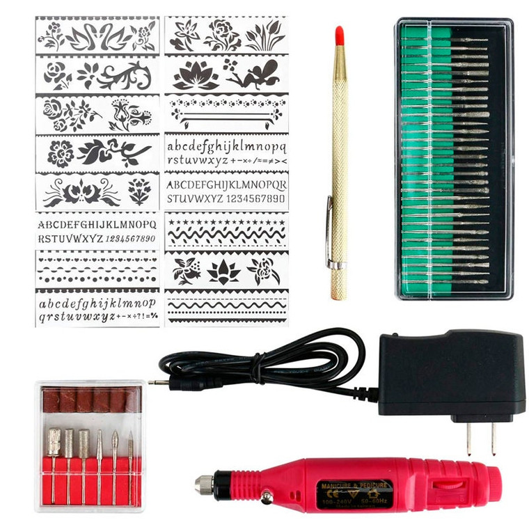 61pcs Mini DIY Engraving Tool Kit, Electric Micro Engraver Pen Etching Pen, Micro Sander Rotary Tool Kit