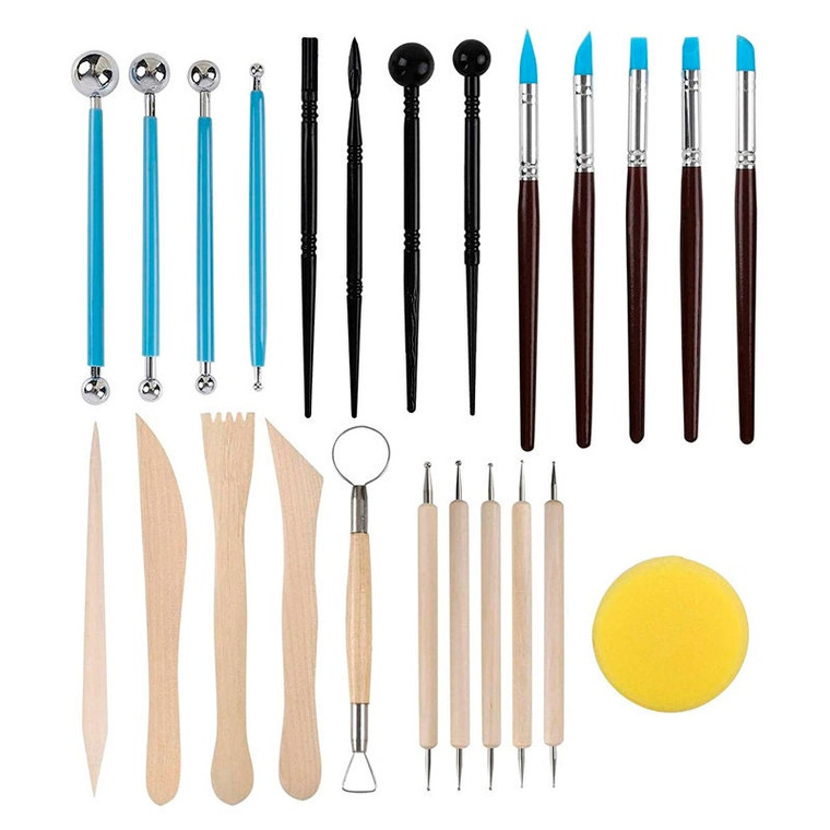 24pcs Ball Stylus Dotting Tools, Polymer Modeling Clay Sculpting Tools Set Rock Painting Kit for Sculpture Pottery