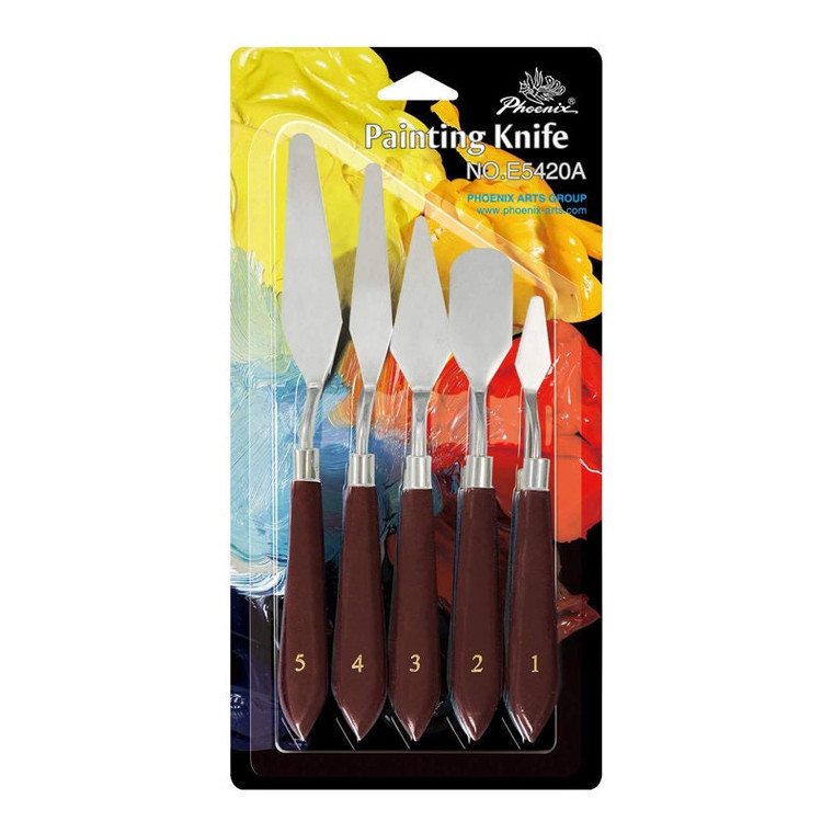 Paint Knife Set, 5-Piece Stainless Steel Artist Palette Knife Paint Spatula for Oil & Acrylic