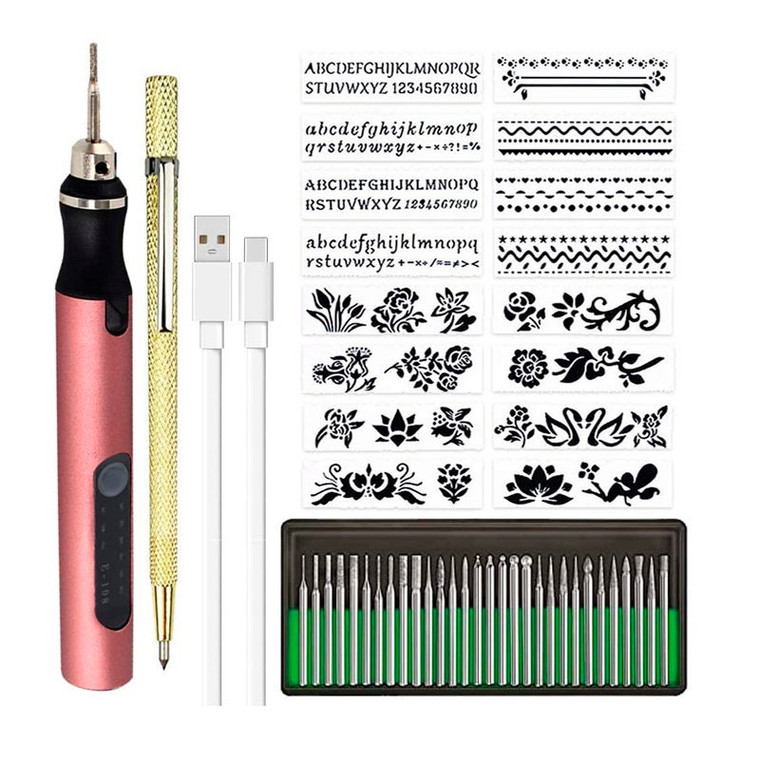 Cordless Electric Micro Engraver Pen Mini DIY Engraving Tool Kit for Metal Glass Ceramic Plastic Wood Jewelry with 30 Bits