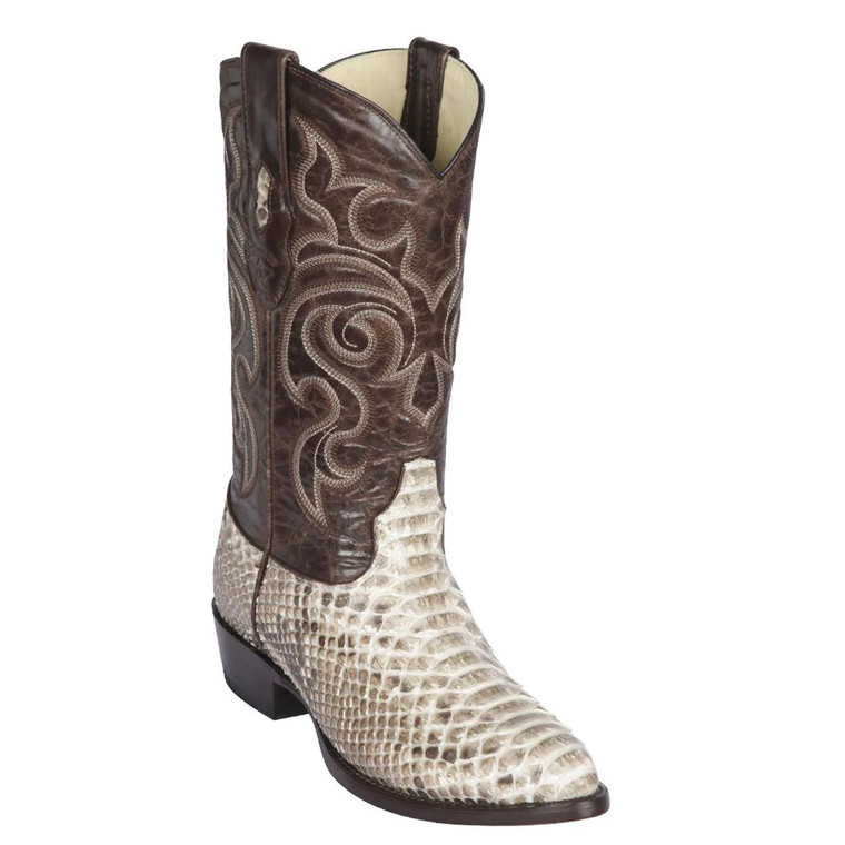 Los Altos Boots Men's #605749 - Genuine Natural Python Snakeskin Leather Medium Round Toe