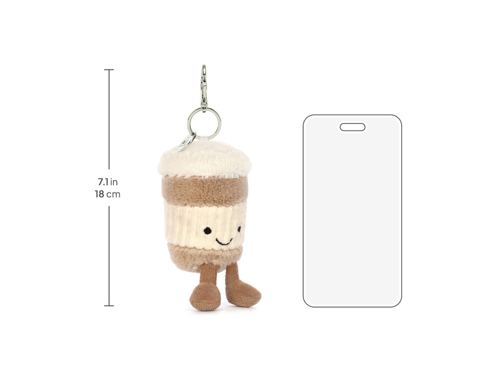 Amuseables Coffee-To-Go Bag Charm, size chart