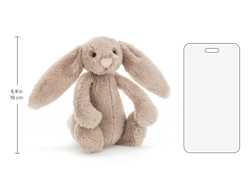 Bashful Beige Bunny Small, size chart