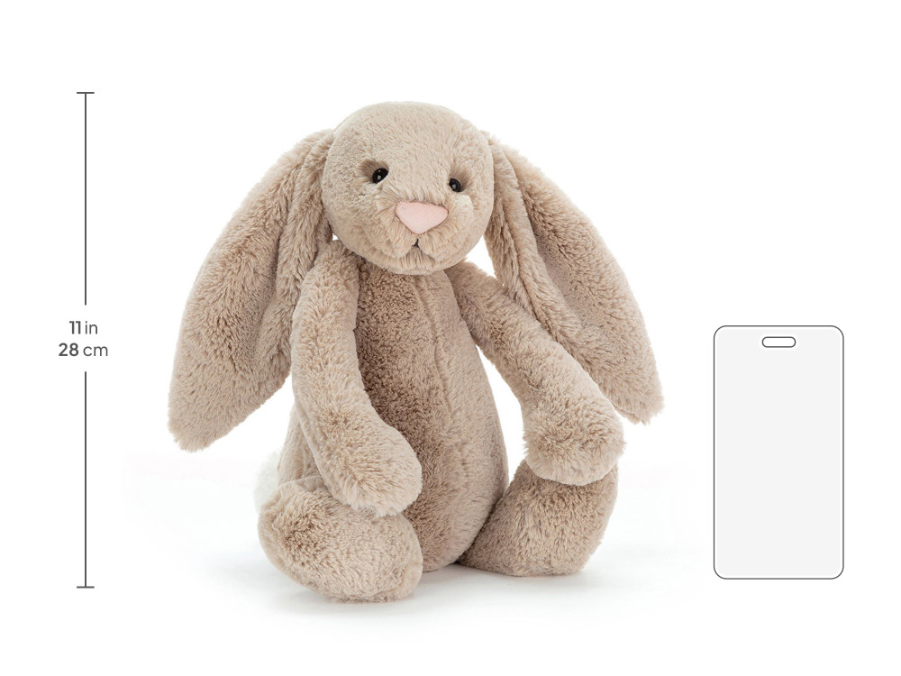 Bashful Beige Bunny Large, size chart