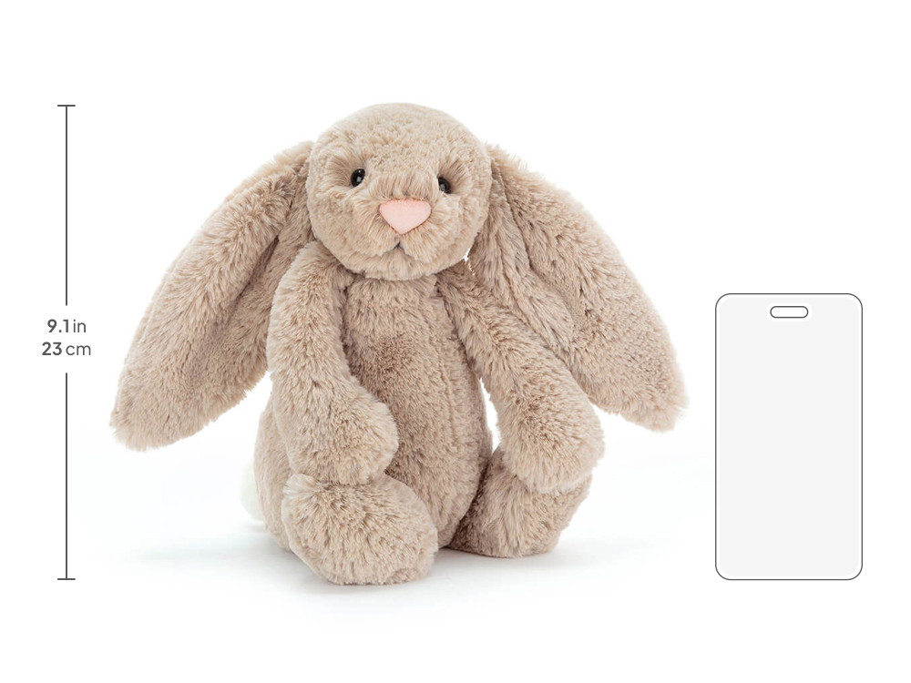 Bashful Beige Bunny Medium, size chart